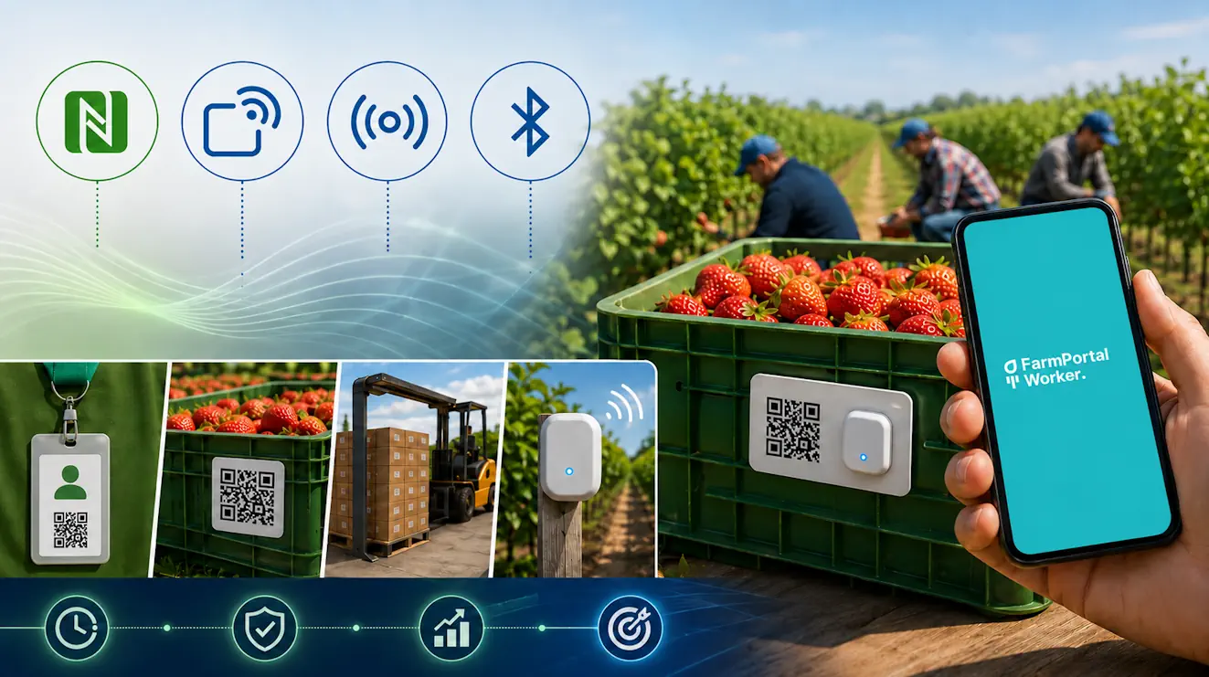 QR, NFC, RFID UHF i BLE beacon w rolnictwie