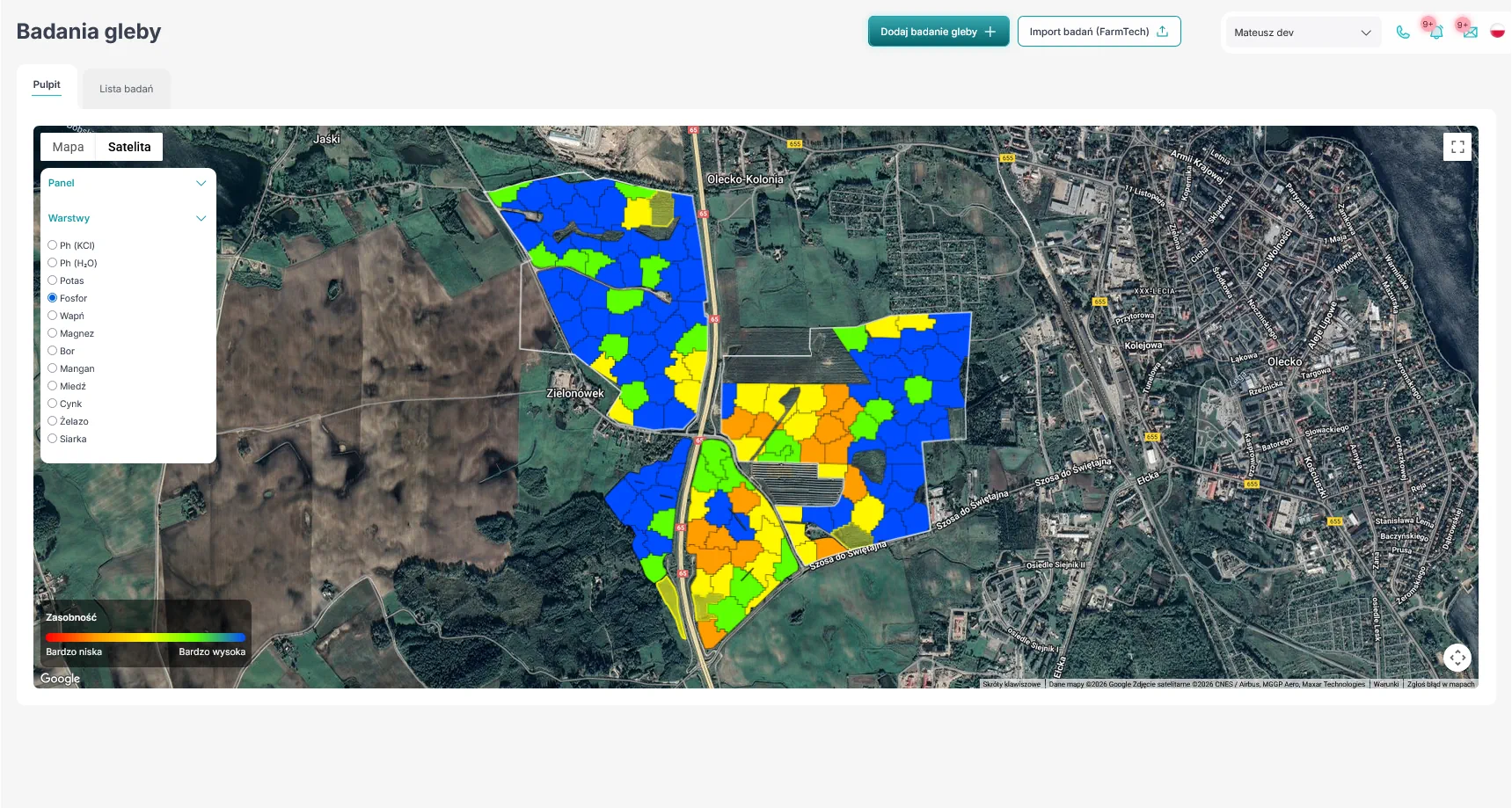 Wersja 1.1.8 - Raport środków produkcji, import badań gleby dla wielu pól, udostępnianie zabiegów