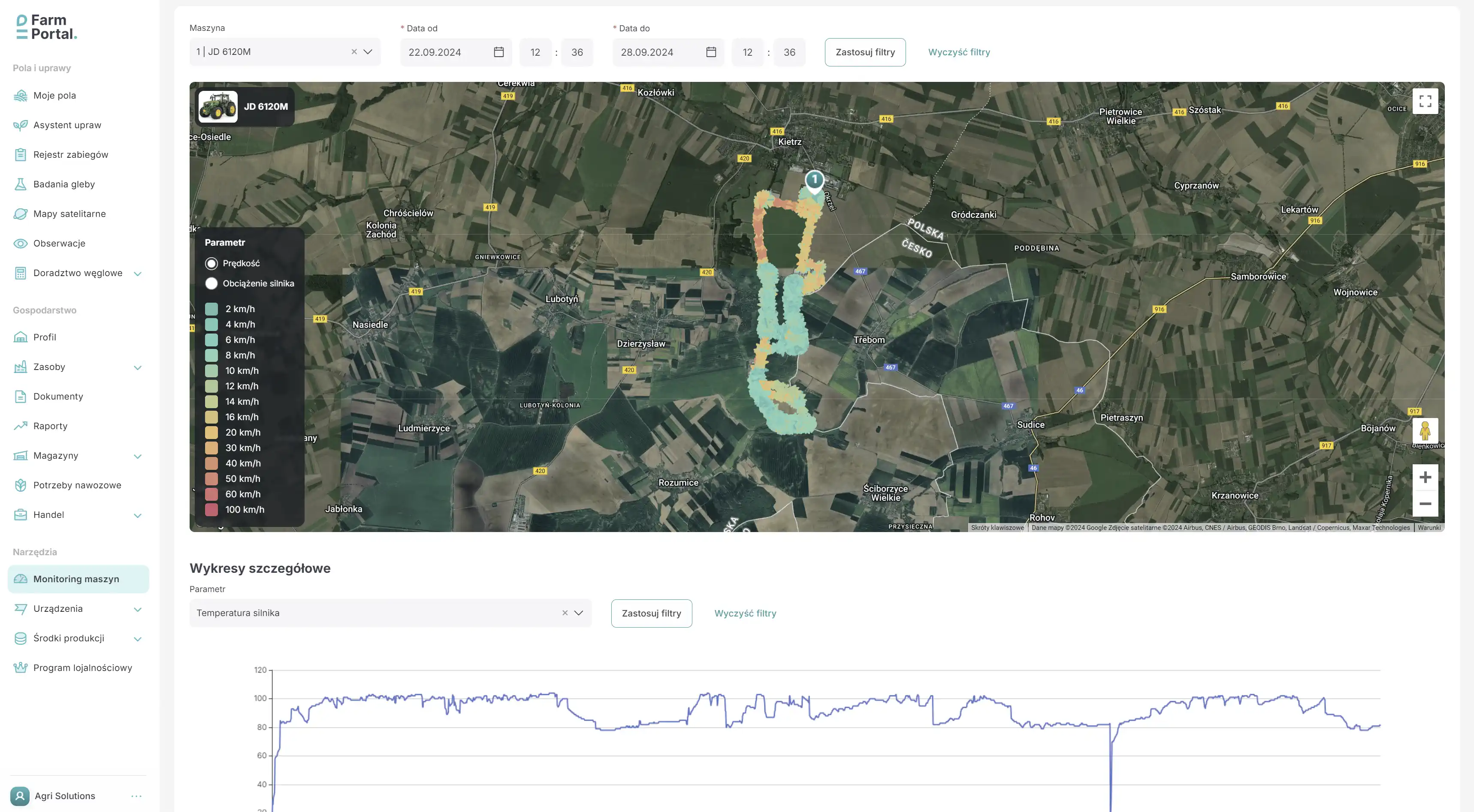 FarmPortal – możliwości nawigacji GPS z autosterowaniem na mapie