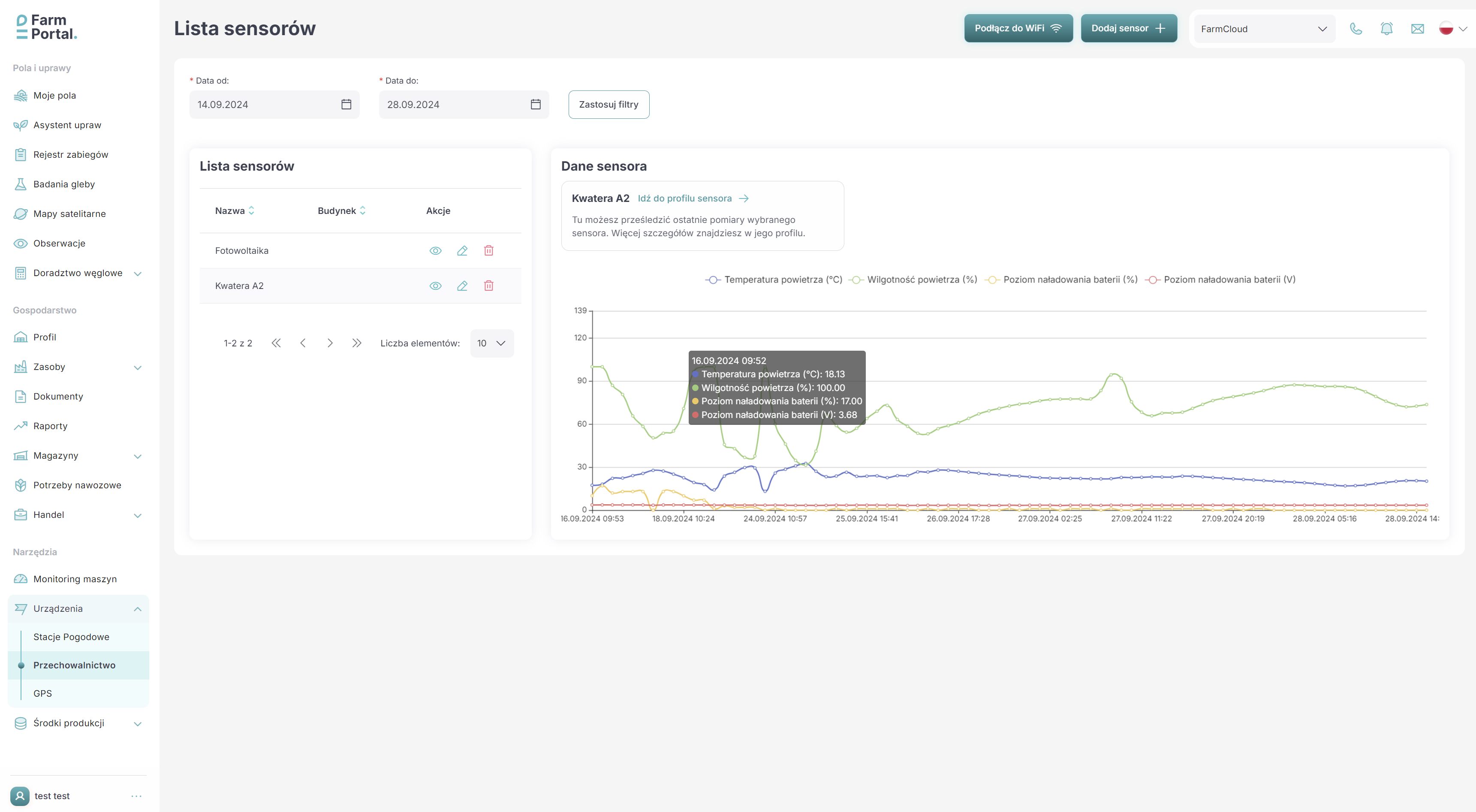 FarmPortal – monitoring i kontrola mikroklimatu w przechowalni ClimateWatch